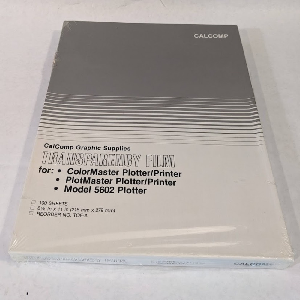 Vintage CalComp Transparency Film TOF-A 100 Sheets ColorMaster PlotMaster NIB
